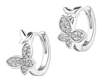 Kolczyki srebrne z cyrkoniami - motyle