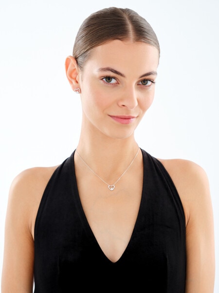 Kolczyki srebrne z cyrkoniami - serca