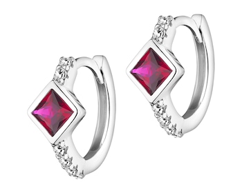 Kolczyki srebrne z cyrkoniami - kwadraty