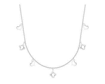 Naszyjnik srebrny z cyrkoniami - serca