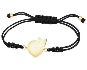 Bransoletka z elementami z żółtego złota - kot