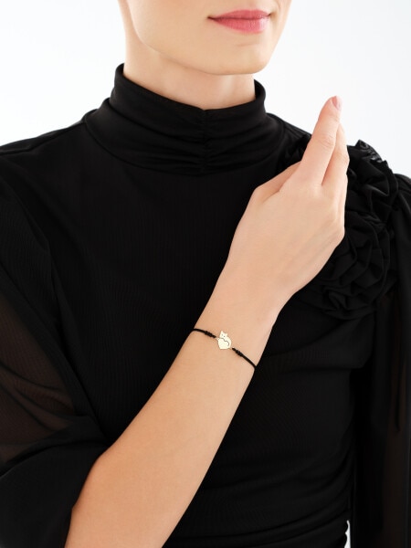 Bransoletka z elementami z żółtego złota - kot