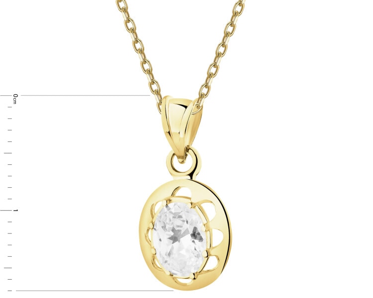 Złota zawieszka z cyrkonią