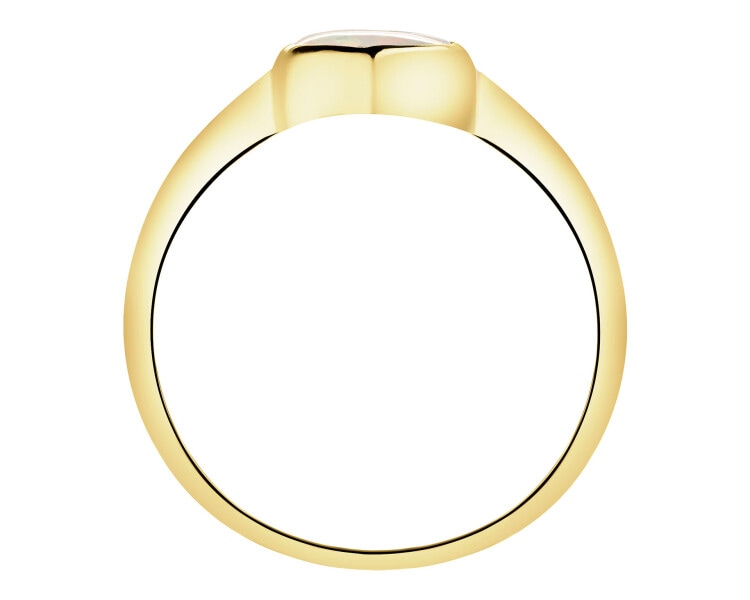 Zlatý prsten s opalitem - srdce