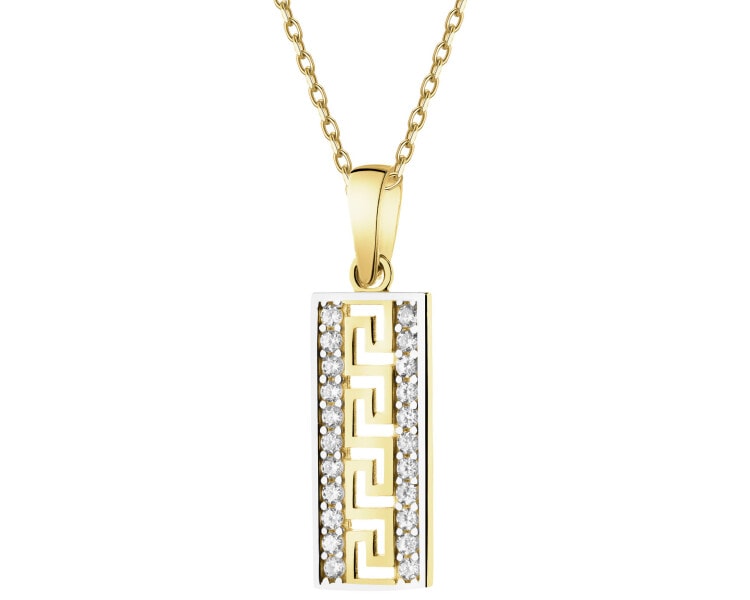 Złota zawieszka z cyrkoniami