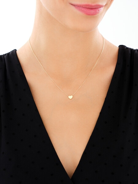 Złoty naszyjnik z cyrkonią - serce