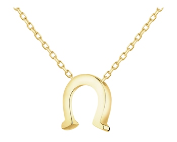 Złoty naszyjnik z cyrkonią - podkowa