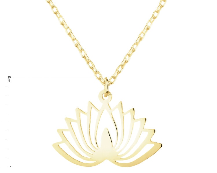 Złoty naszyjnik z cyrkonią - kwiat lotosu
