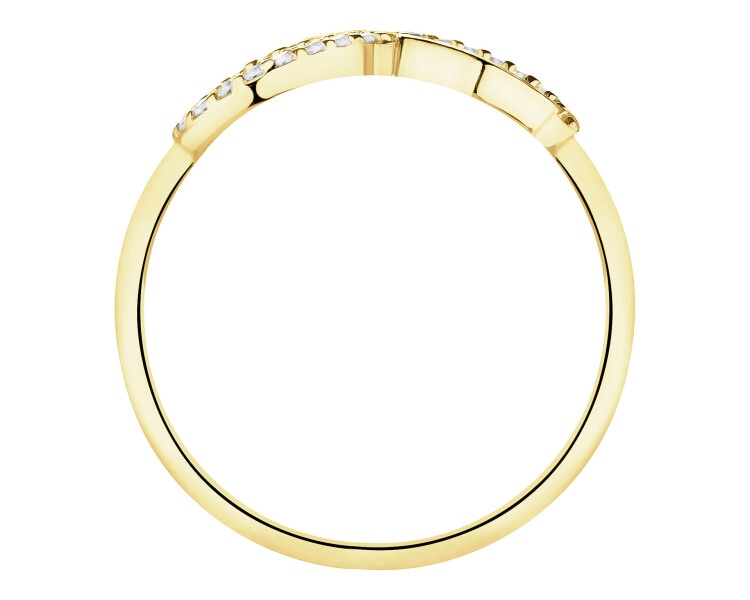 Zlatý prsten se zirkony - nekonečno, srdce