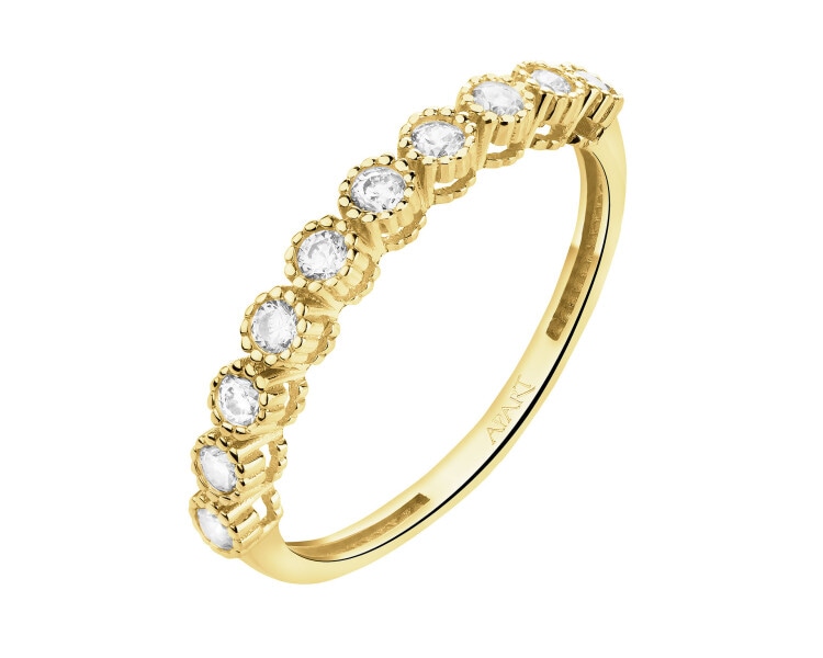 Złoty pierścionek z cyrkoniami