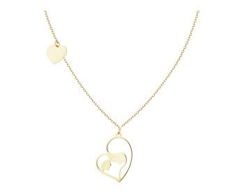 Złoty naszyjnik z cyrkonią - mama z dzieckiem