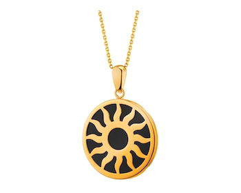 Złota zawieszka z onyksem - Słońce