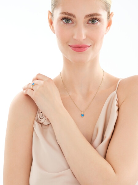 Złota zawieszka z opalitem - serce