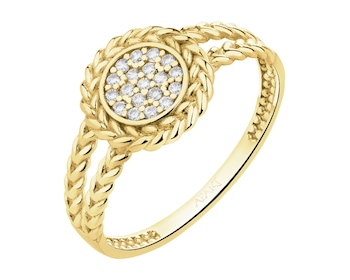 Złoty pierścionek z cyrkoniami