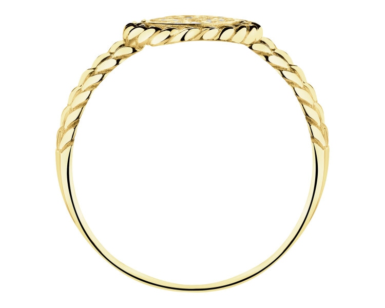 Złoty pierścionek z cyrkoniami