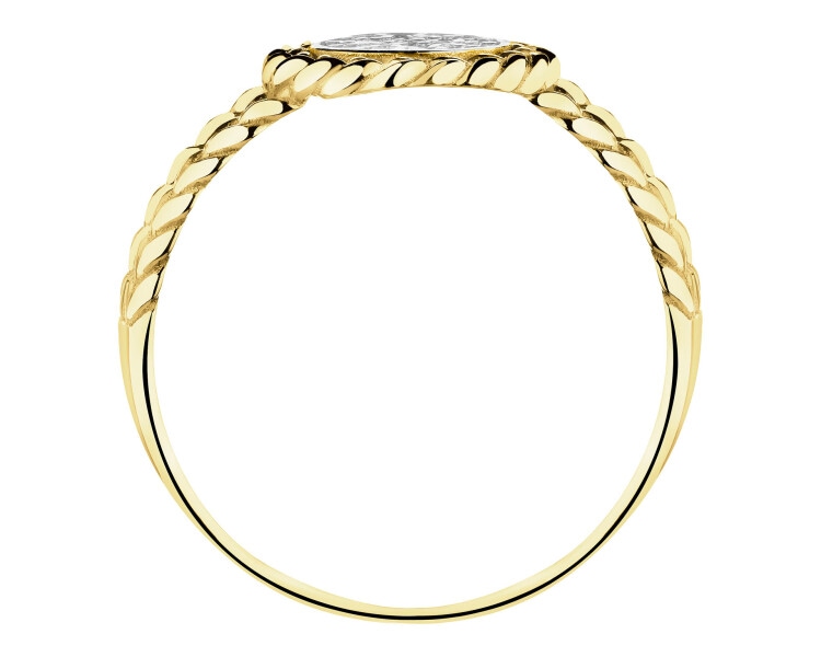 Złoty pierścionek z cyrkoniami