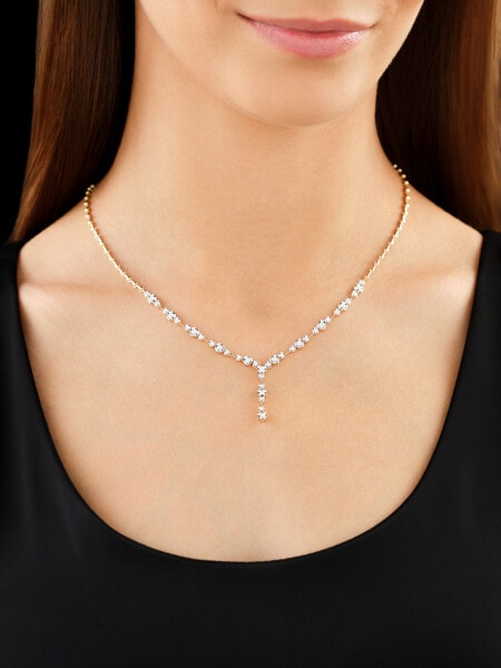 Naszyjnik z żółtego złota z brylantami - 45 cm - 0,71 ct - próba 585