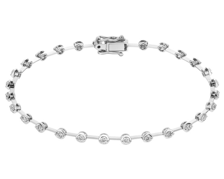 Náramek z bílého zlata s brilianty - 19 cm - 1,05 ct - ryzost 585