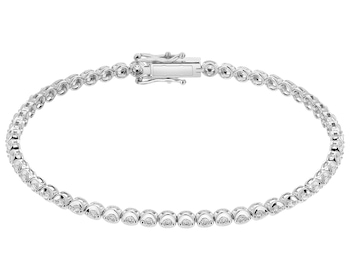 Bransoletka z białego złota z brylantami - 18 cm - 1,06 ct - próba 585