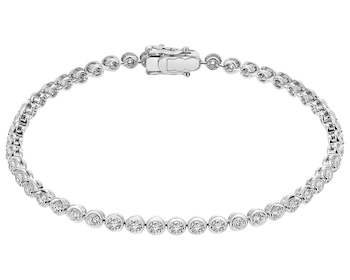 Bransoletka z białego złota z brylantami - 18 cm - 2,64 ct - próba 585