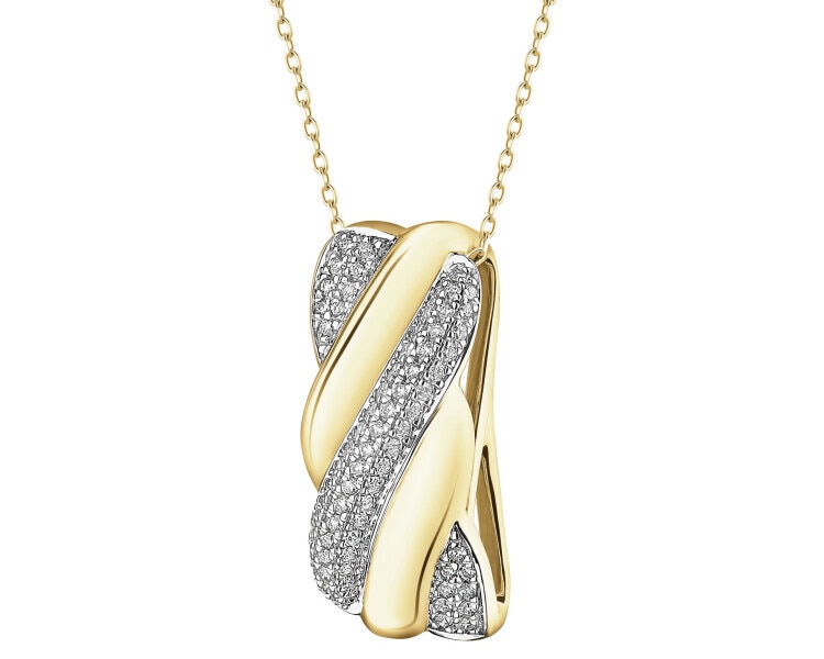 Zawieszka z żółtego złota z brylantami - 0,22 ct - próba 585