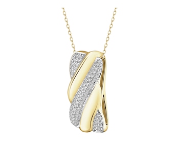 Zawieszka z żółtego złota z brylantami - 0,22 ct - próba 585