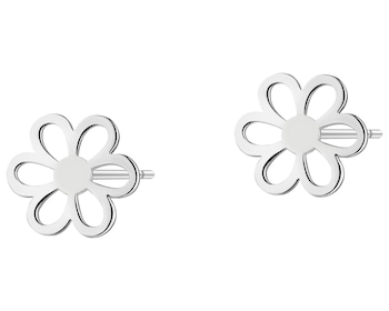 Kolczyki srebrne - kwiaty