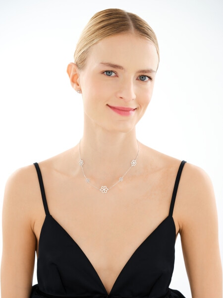 Kolczyki srebrne - kwiaty