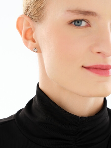 Kolczyki srebrne - kwiaty