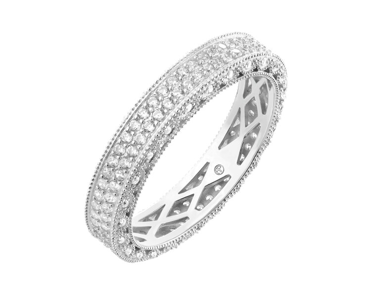 Pierścionek srebrny z cyrkoniami - Eternity
