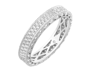 Pierścionek srebrny z cyrkoniami - Eternity