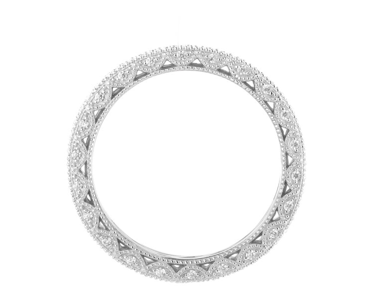 Pierścionek srebrny z cyrkoniami - Eternity