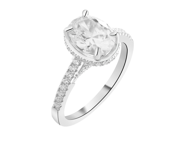 Pierścionek srebrny z cyrkoniami