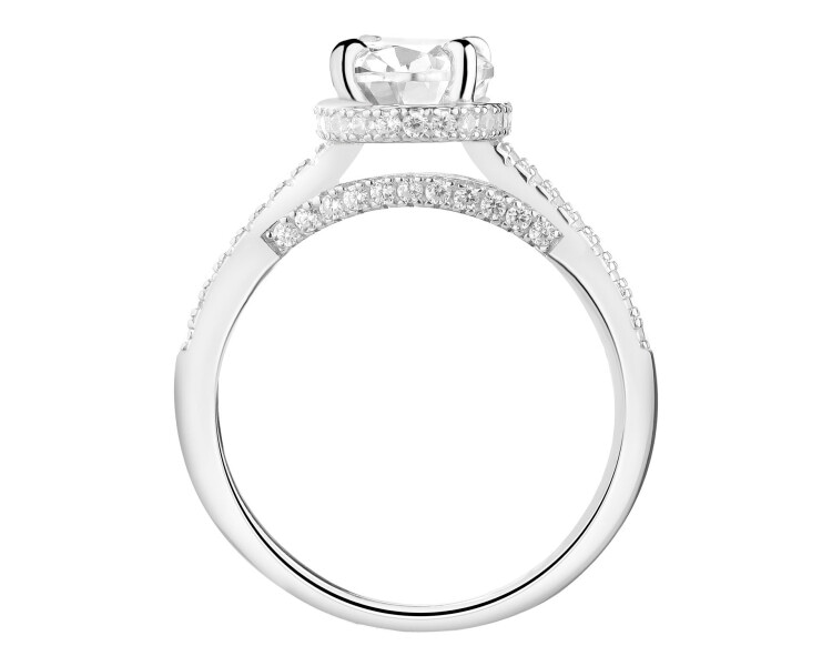 Stříbrný prsten se zirkony