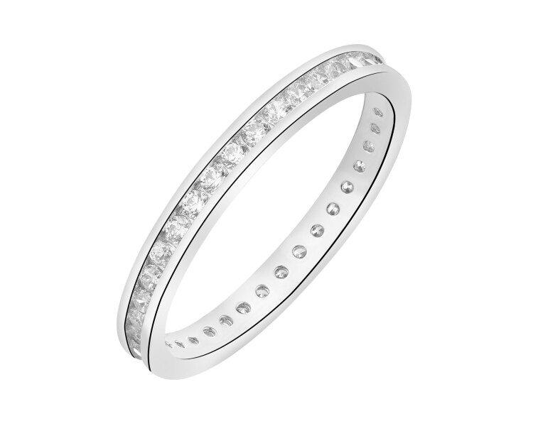 Pierścionek srebrny z cyrkoniami - Eternity