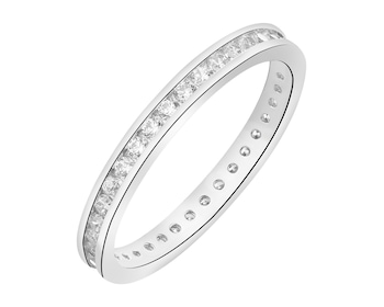 Pierścionek srebrny z cyrkoniami - Eternity