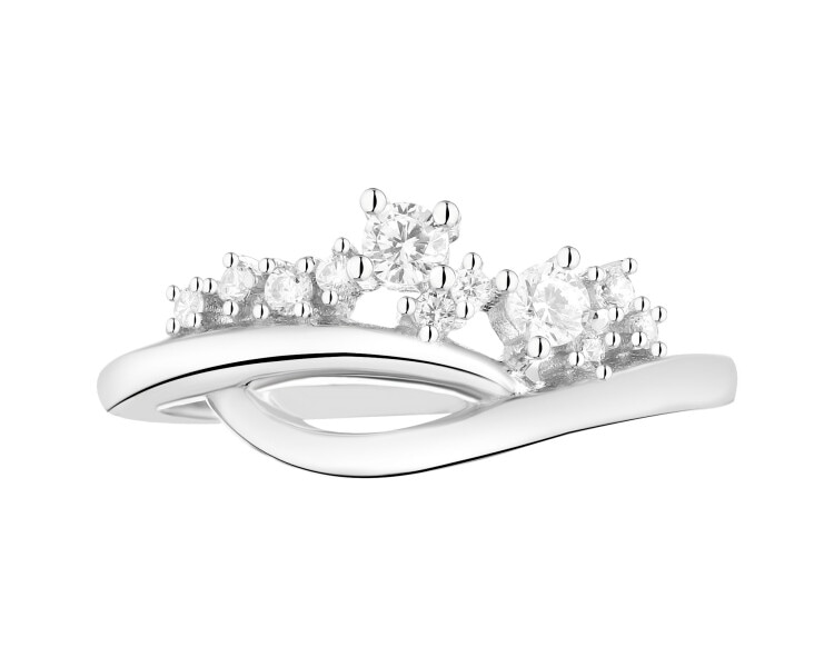 Stříbrný prsten se zirkony