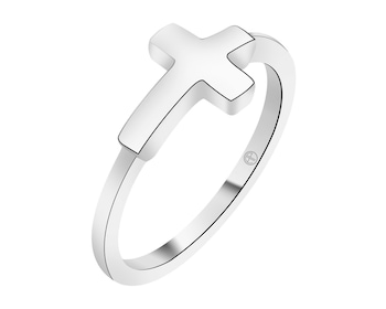 Pierścionek srebrny - krzyż