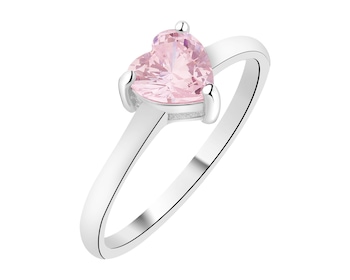 Pierścionek srebrny z cyrkonią - serce