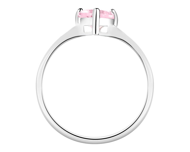 Pierścionek srebrny z cyrkonią - serce