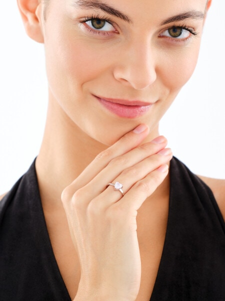 Pierścionek srebrny z cyrkonią - serce