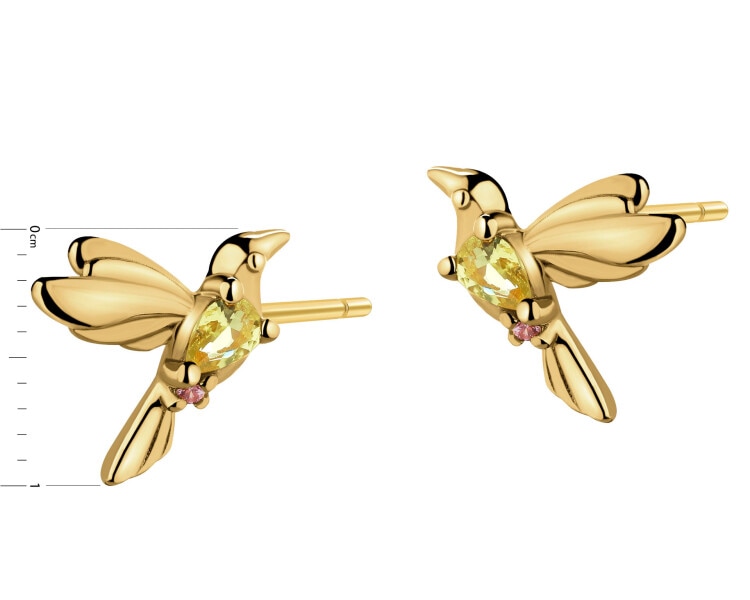 Kolczyki srebrne z cyrkoniami - kolibry