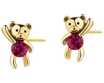 Kolczyki srebrne z cyrkoniami - misie