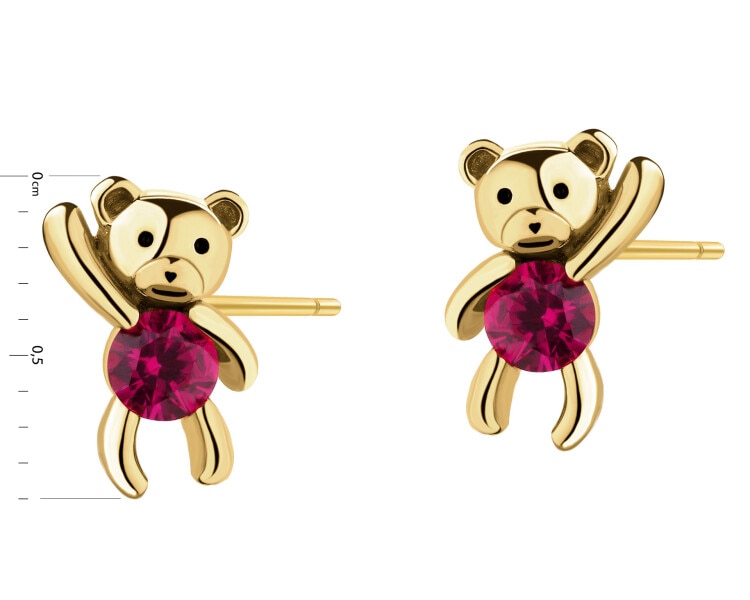 Kolczyki srebrne z cyrkoniami - misie