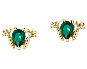 Kolczyki srebrne z cyrkoniami - żaby