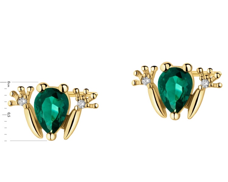 Kolczyki srebrne z cyrkoniami - żaby