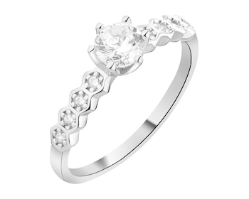 Pierścionek srebrny z cyrkoniami