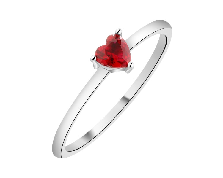 Stříbrný prsten se zirkonem - srdce