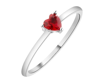 Pierścionek srebrny z cyrkonią - serce