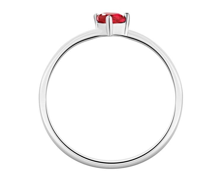 Pierścionek srebrny z cyrkonią - serce